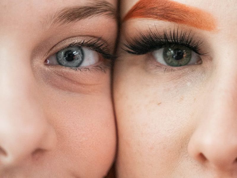 Close-up of a person's calm eye looking forward.
